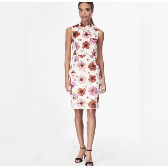 Brooks Brothers Size 10 Sleeveless‎ Sheath Dress Multicolor Floral Print Women's - Picture 1 of 13